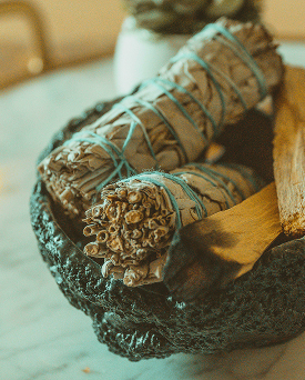 Pyshic service of spiritual smudge stick