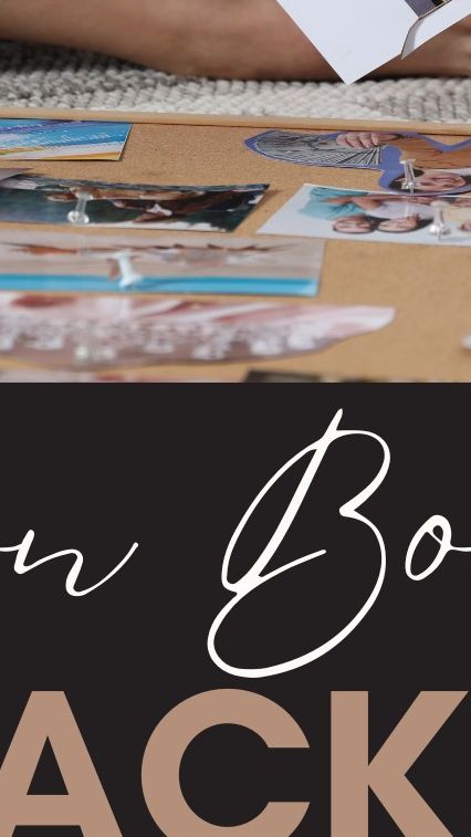 Image of Vision Boards Hack Guide. Has a female sitting floor in a white blouse and jeans cutting images.